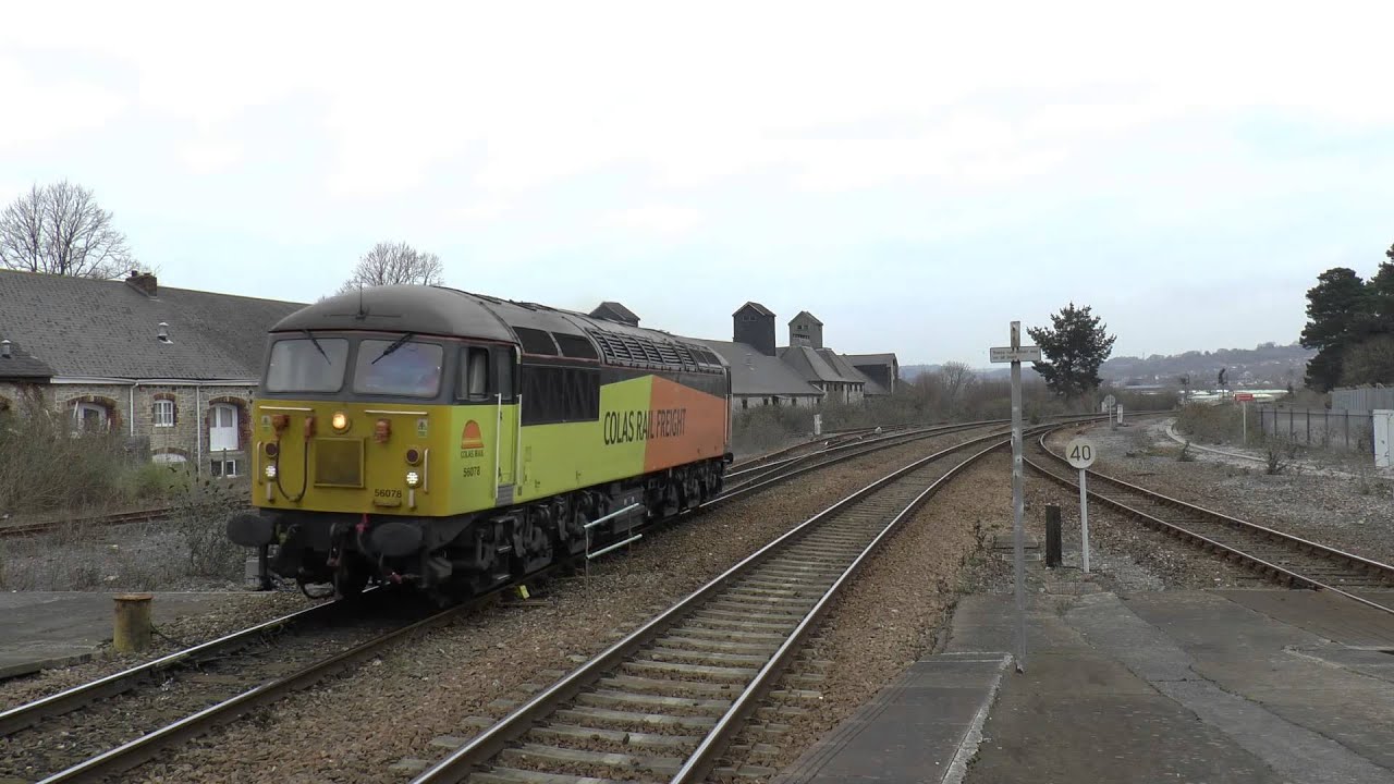 Colas Rail 56078 Running around at Newton Abbot 6V54 11/02/2014 classlink