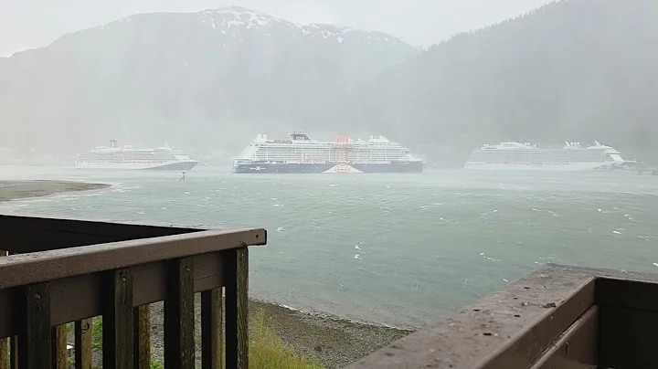 Cruise ship (Celebrity Edge) adrift in Juneau, Alaska (Alternate View)