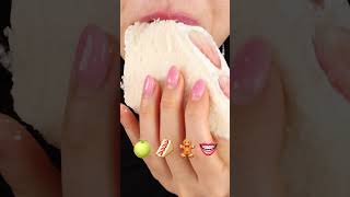 Giant melon jelly, Strawberry sandwich, Wax candy, candy eating sound ASMR