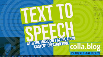 Text To Speech with the Microsoft Azure Audio Content Creation Tool