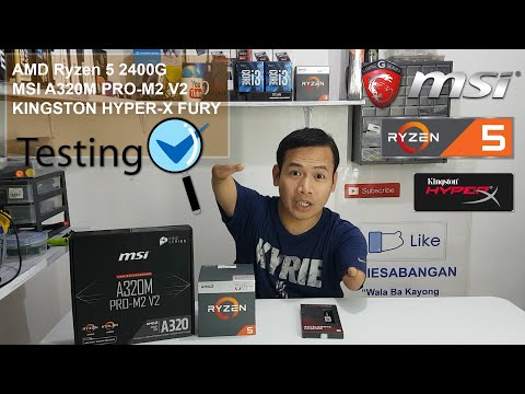 AMD Ryzen 5 2400G, MSI A320M PRO-M2 V2, 8Gb Kingston HyperX Fury DDR4 Testing & Setup | ARIESABANGAN