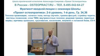 Остеопрактика - уровень 2 - метод «лучей»; травма фасций; родовая травма; черепные нервы