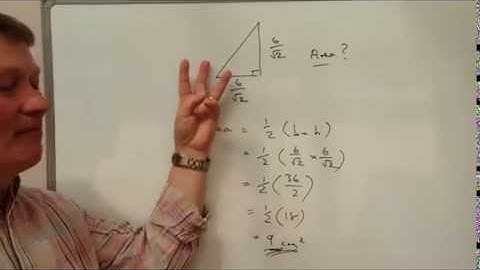 3 Minute Math - surd area of triangle exam question