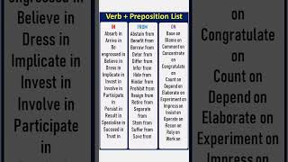 Verb+preposition list || English practice #learnenglish #vocabulary #grammar #spokenenglish #shorts