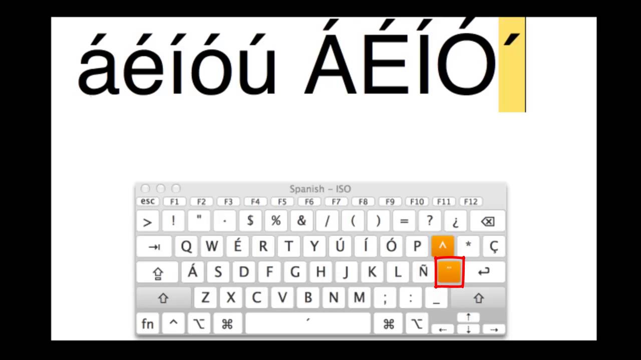 Typing Accents On A Mac Spanish Keyboard Layout Youtube