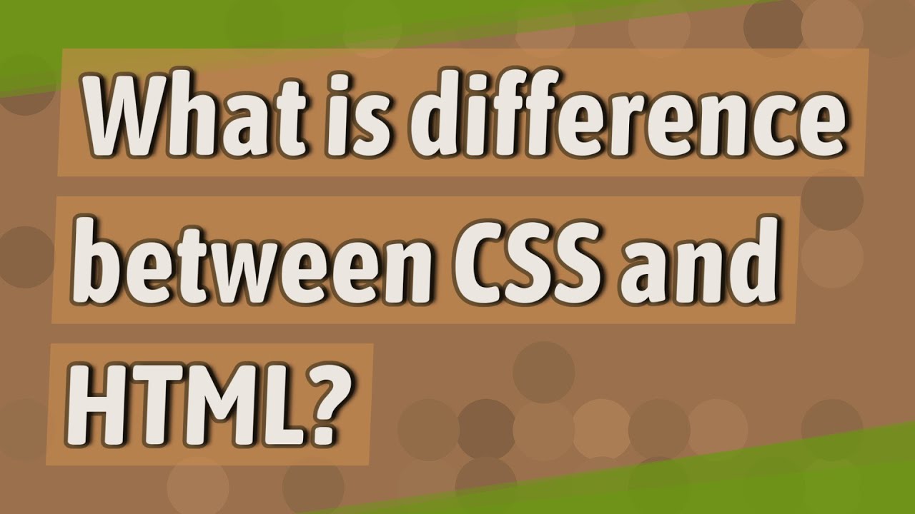 What is difference between CSS and HTML? - YouTube