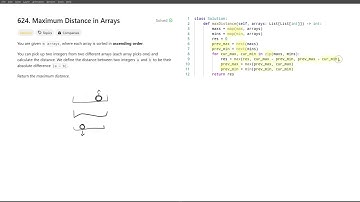 [August 16, 2024, LeetCode daily] 624. Maximum Distance in Arrays - Python, solution explained