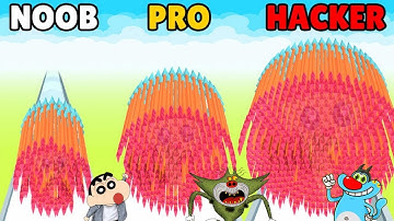 NOOB vs PRO vs HACKER In Arrow Fest Android ios | Oggy, Jack, Shinchan, Bob | Daddy Gaming