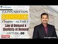 CA Foundation | Economics | Chapter 2 | Unit 1 | Lecture 6| Law of Demand and Elasticity of Demand