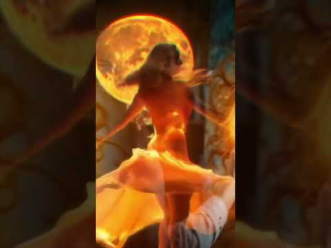 Девушка танцующая на фоне луны от ИИ. Girl dancing against the moon by AI. #fantasy #dance #ai