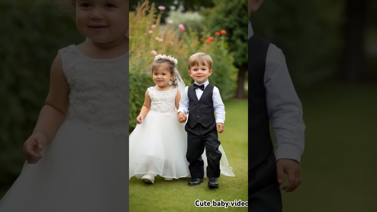 Adorable Little Bride and Groom Strolling | Cute Baby Videos | baby fashion show | Cute | Baby