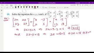 Matrices Class 12th mathematics NCERT chapter3 EX3.2 Q10