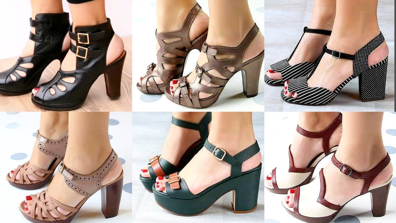 Top demanding stunning summer leather chunky Ankle strap elegant shoes ...