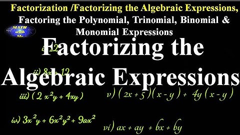 Factorizing Algebraic Expression,Factorization Factoring,factorizing binomial,factorizing polynomial