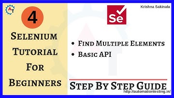Selenium Tutorial 4 - Find Multiple Elements in Selenium Webdriver | Basic Selenium API