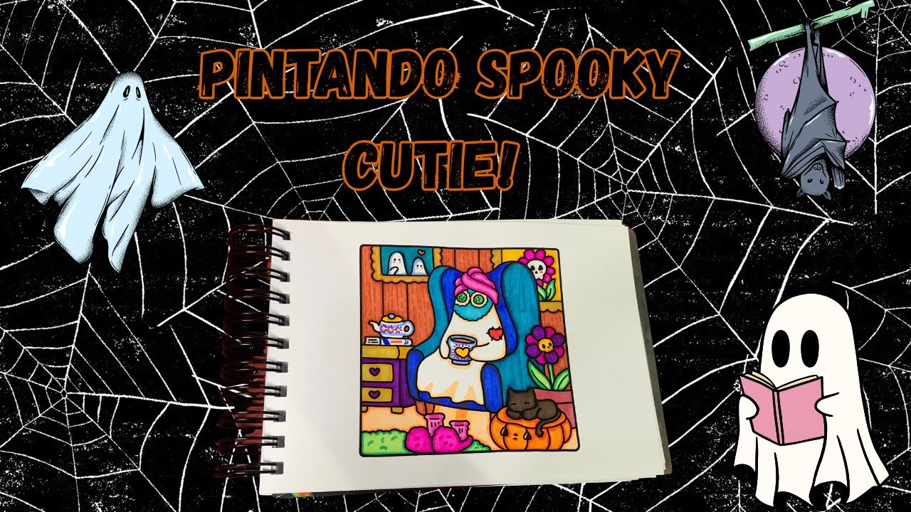 asmr: pintando o Spooky Cutie! (sussurros, voz suave e barulhos de papelaria)