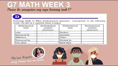 Paano sagutan ang module? Q2 Week 3 Learning Task 1 (G7 Mathematics) TAGLISH