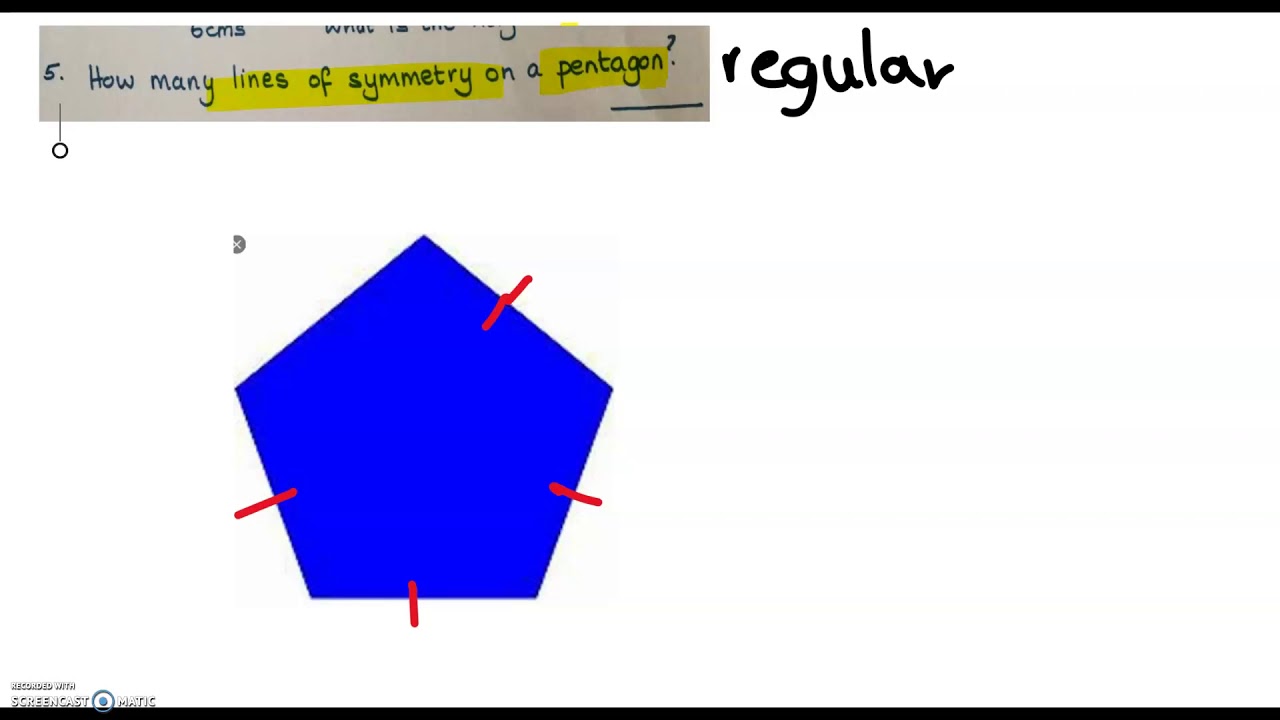 Day 5 MM No 5-lines of symmetry in a (regular) pentagon