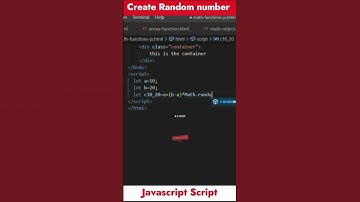 how to create Random number in Javascript || Javascript tutorial#shorts #trending #programming #code