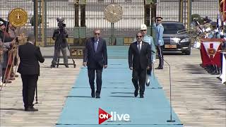 Thumbnail for الرئيس التركي يستقبل الرئيس السيسي لدى وصوله القصر الرئاسي في تركيا