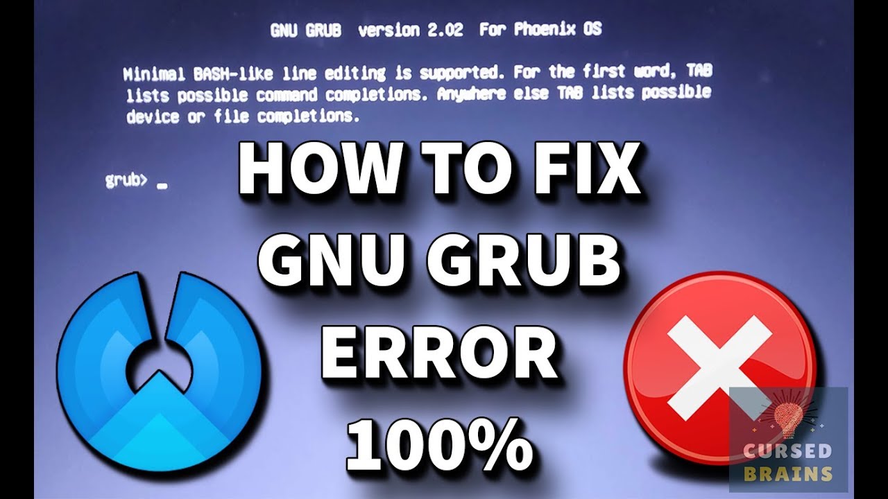 How To Fix Gnu Grub Error Minimal Bash Like Line Phoenix Os Booting Black Screen Error Solved