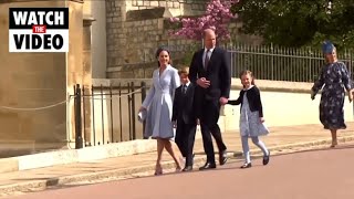 Prince William And Kate Middleton Lead Royals At Windsor Castle For Easter Service Without Queen