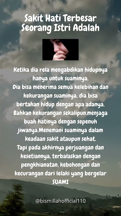 Sakit hati terbesar seorang istri adalah #shorts