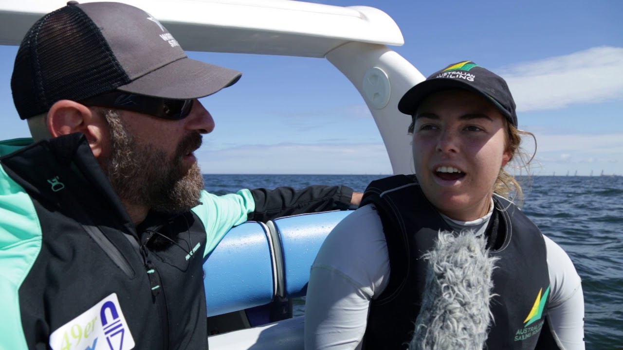 49er Sailing interview Race 1 Winner - Natasha Brian - Anne Wilmot - 2018 Euros