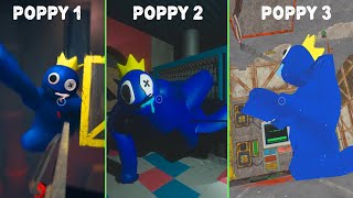 ALL JUMPSCARES + ESCAPE ENDINGS MOD BLUE ROBLOX RAINBOW FRIENDS  Poppy Playtime Chapter 3 2 1