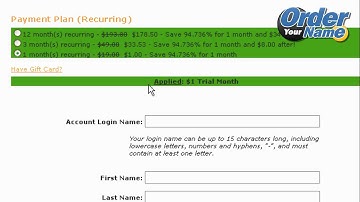 OrderYourName.com - WordPress Aweber Trial