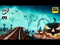 VR 360 Video Halloween Roller Coaster scary in HORROR cemetery