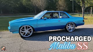 SHOWTIME'S WICKED PROCHARGED LS MALIBU ON 24 INCH RUCCIS | CUSTOM PAINT | GBODY