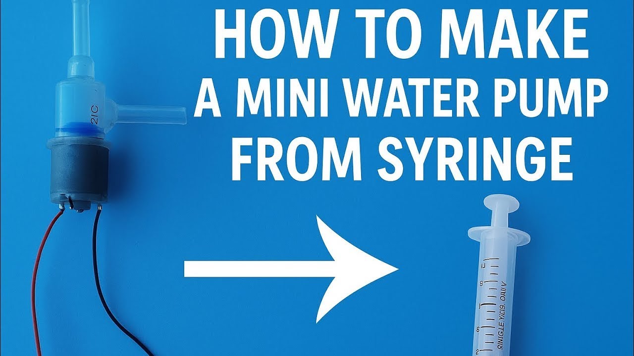How to make a mini water pump from syringe | DIY water pump at home. Science project 