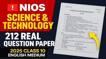 NIOS Science & Technology 212 Paper Leak 2025 | Real Set A B C Questions | English Medium