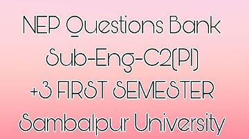 +3 FIRST SEMESTER English Minor Core 2 Paper1 Sambalpur University Dec 2024