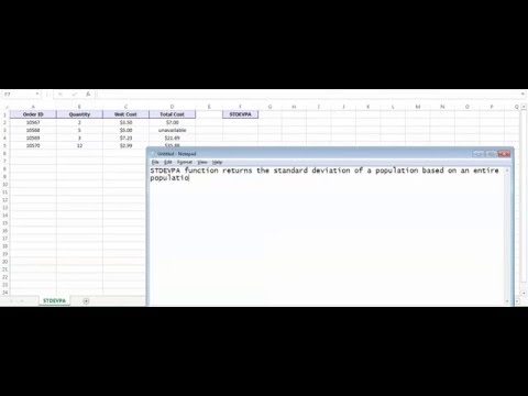 Excel STDEVPA Function - How to use STDEVPA Function