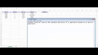 Excel STDEVPA Function - How to use STDEVPA Function
