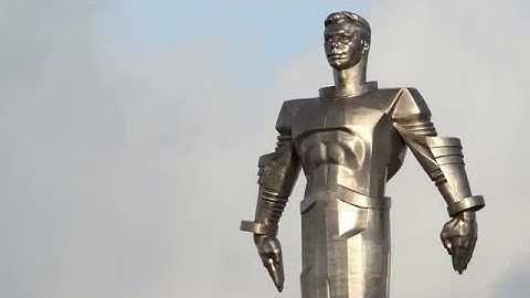 Yuri Gagarin Monument Time Lapse Stock Video