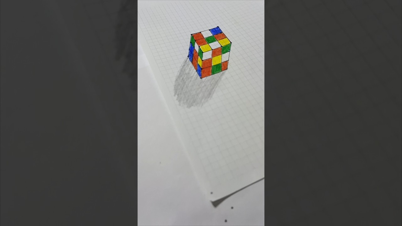 Rubiks cube 3d illusion drawing😱😱 