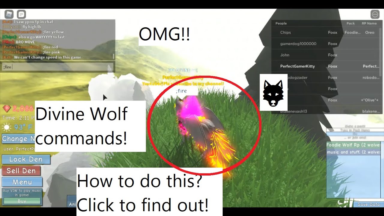 Learn To Use All The Commands Of Divine Wolf In Wolves Life 2 Perfectgamerkitty Youtube - roblox divine wolf commands
