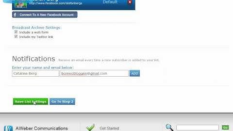 Aweber Autoresponder - How to Create list