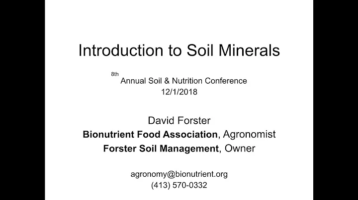 David Forster: Introduction to Soil Minerals | SNC...