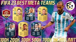 FIFA 23 BEST META ULTIMATE TEAMS FIFA 23 100K 200K 300K 500K 700K 1M SQUAD BUILDER WITH AI 1