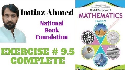 Class 9 Maths NBF  Ex #9.5 complete|FBISE Maths 9 Exercise 9.5
