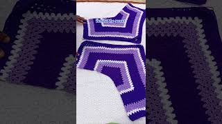 Hexagon Crochet Jacket (Purple, Lilac and white)