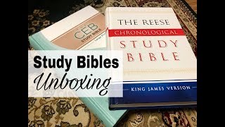 Bible Unboxing Reese Chronological KJV and CEB Large Print Study Bible