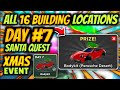 How to find all 16 building locations for santa quest day 7 in car dealership tycoon xmas update