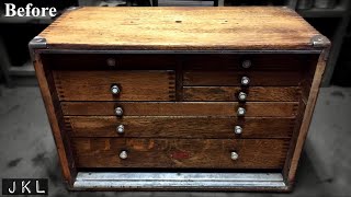 Machinist Wooden Tool Box Restoration   |   Handmade Missing Key!