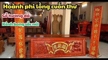 Bộ Hoành Phi Câu Đối Gỗ Hương Đá 1m97x67 Đẹp - Đồ Thờ Nam Quỳnh