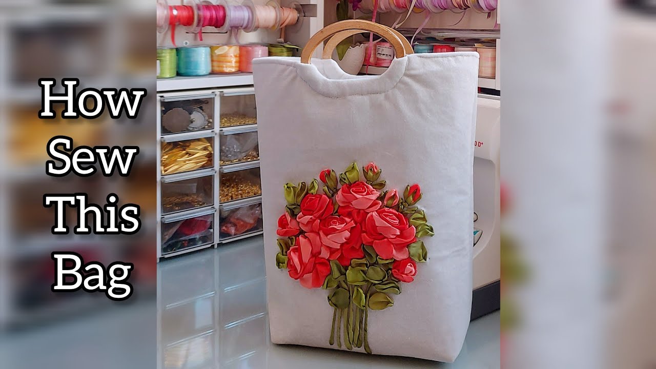 DIY Fabric Bag with Wooden Handles | Easy & Stylish آموزش کیف پارچه‌ای دسته چوبی